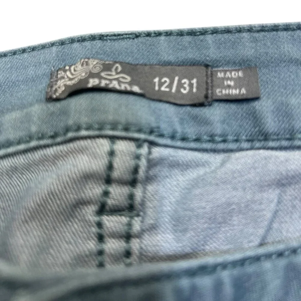 Prana jeans womens straight leg blue mid rise size 12/31 - Picture 3 of 5